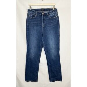 JUDY BLUE Dad Jeans Button Fly Blue Denim Straight Leg Stretch‎ Women SIZE 15/32